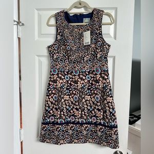 Anthropologie Maeve Floral Embroidered Midi Dress - Black and Cream